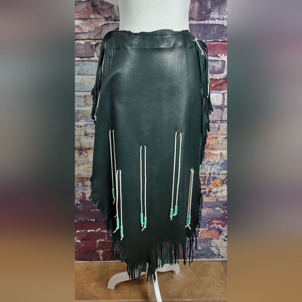 Custom Leather Fringe Skirt